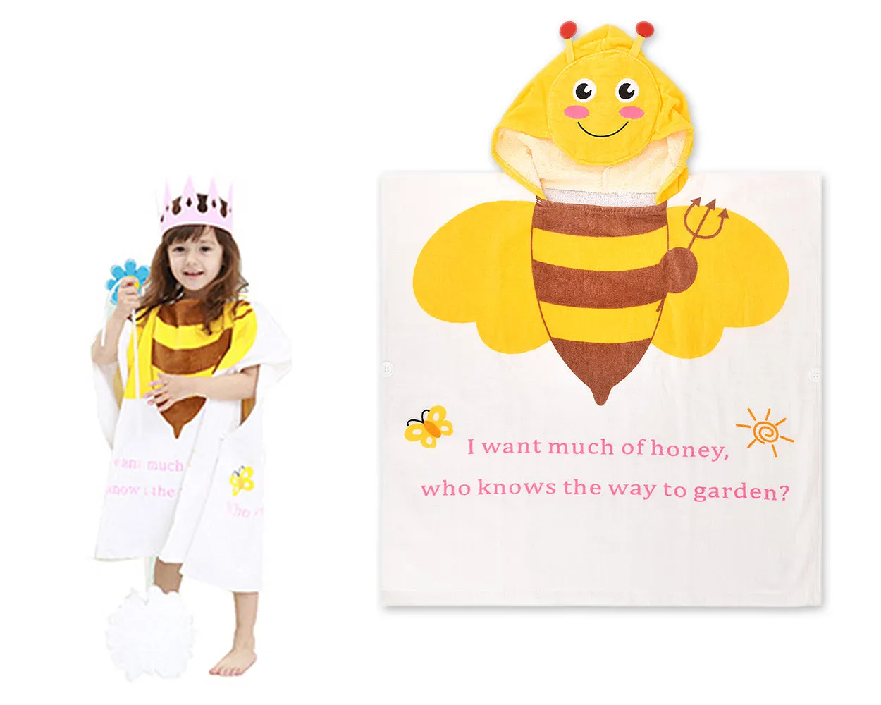 1.2 meters Cartoon Bathrobe Cloak for Kids