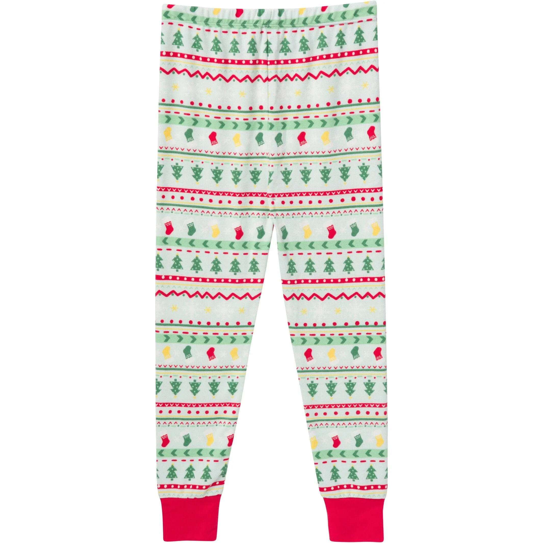 2-Piece Big Kids Neutral Oh What Fun Fair Isle Hacci Snug Fit Pajama Set