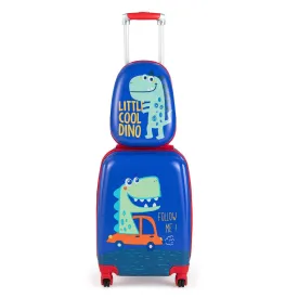 2 Pieces Kids Luggage Set with Spinner Wheels and Retractable Handle