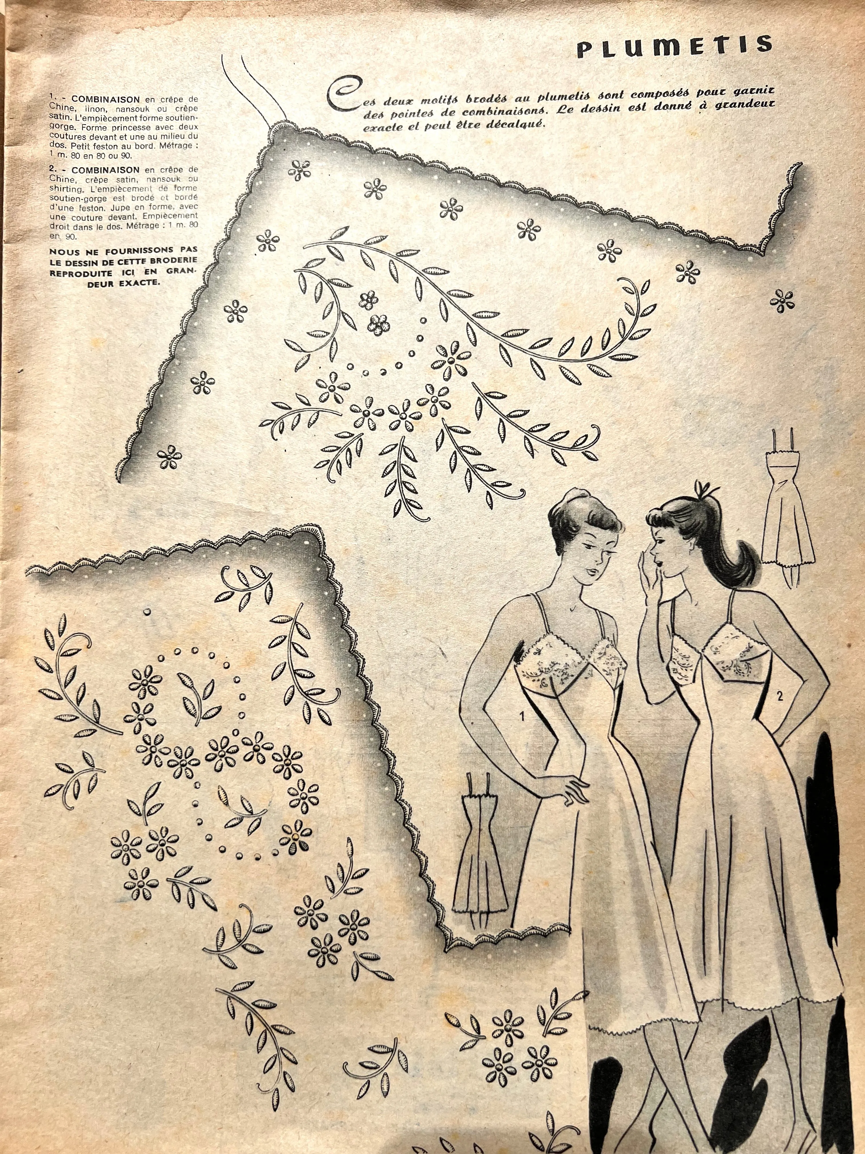 3rd June 1954 French Women's Magazine Votre Mode incl.Blouse Pattern.