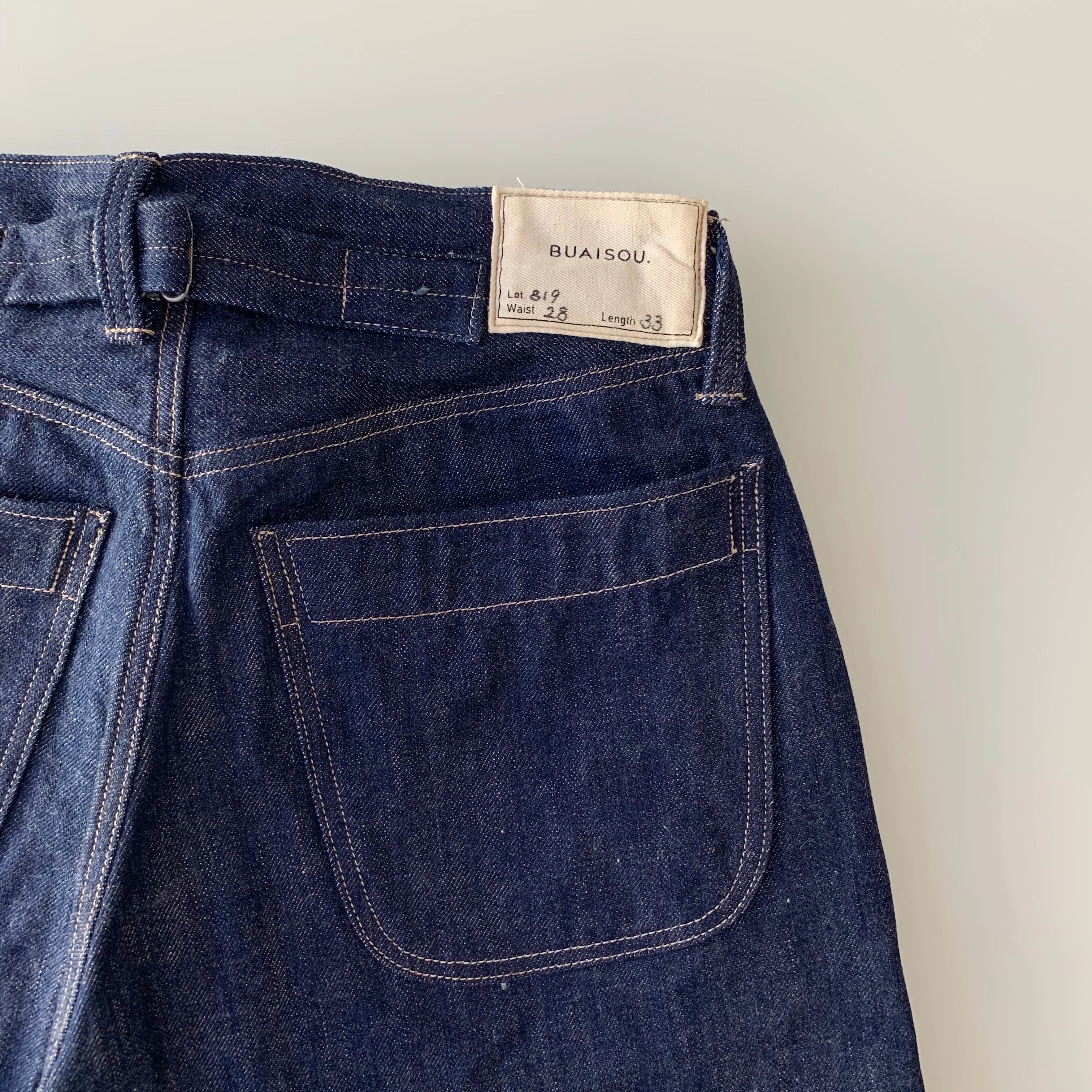 819 Denim 13.5oz Selvedge - Hi-Rise Wide Tapered - Sukumo Natural Indigo Hand-Dyed