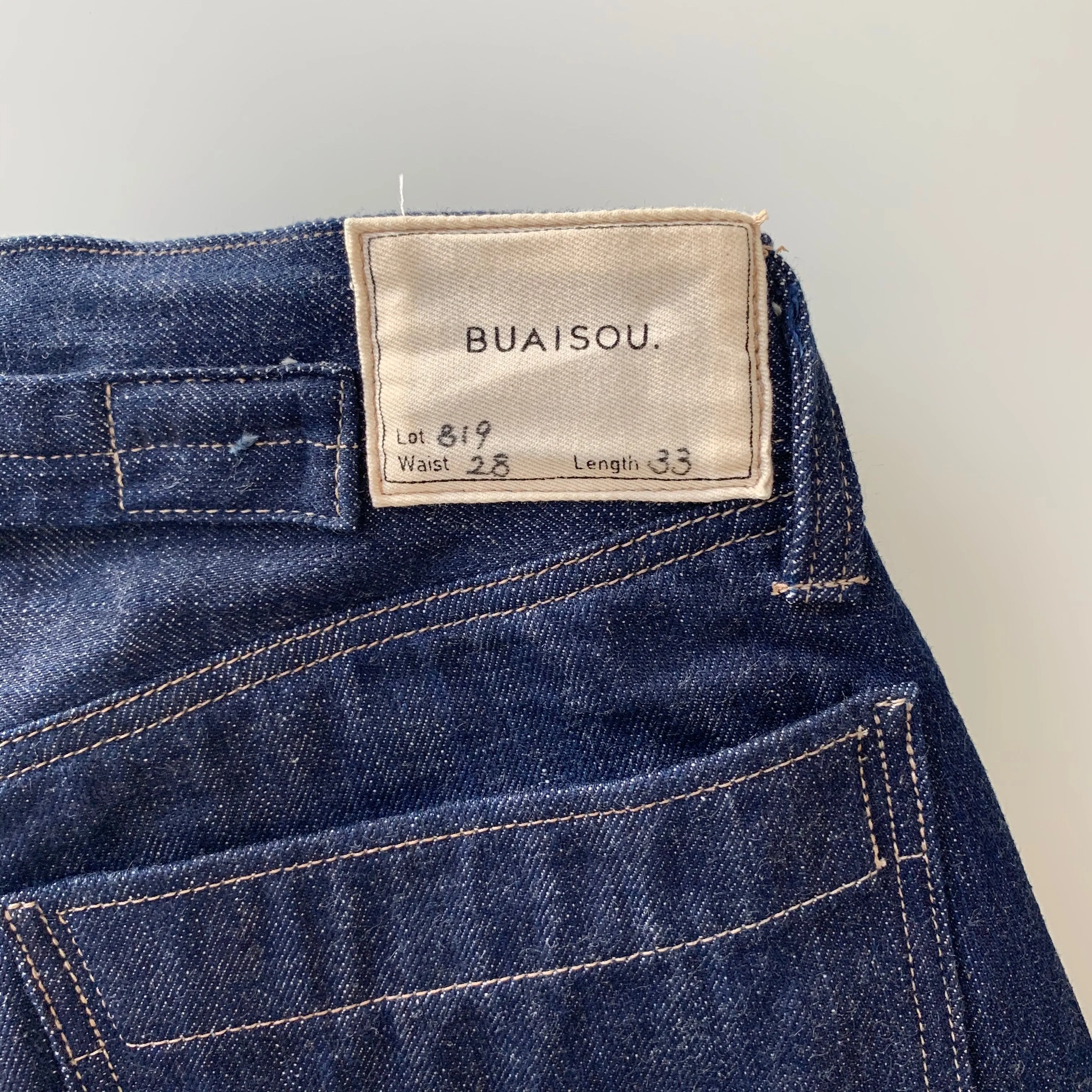 819 Denim 13.5oz Selvedge - Hi-Rise Wide Tapered - Sukumo Natural Indigo Hand-Dyed