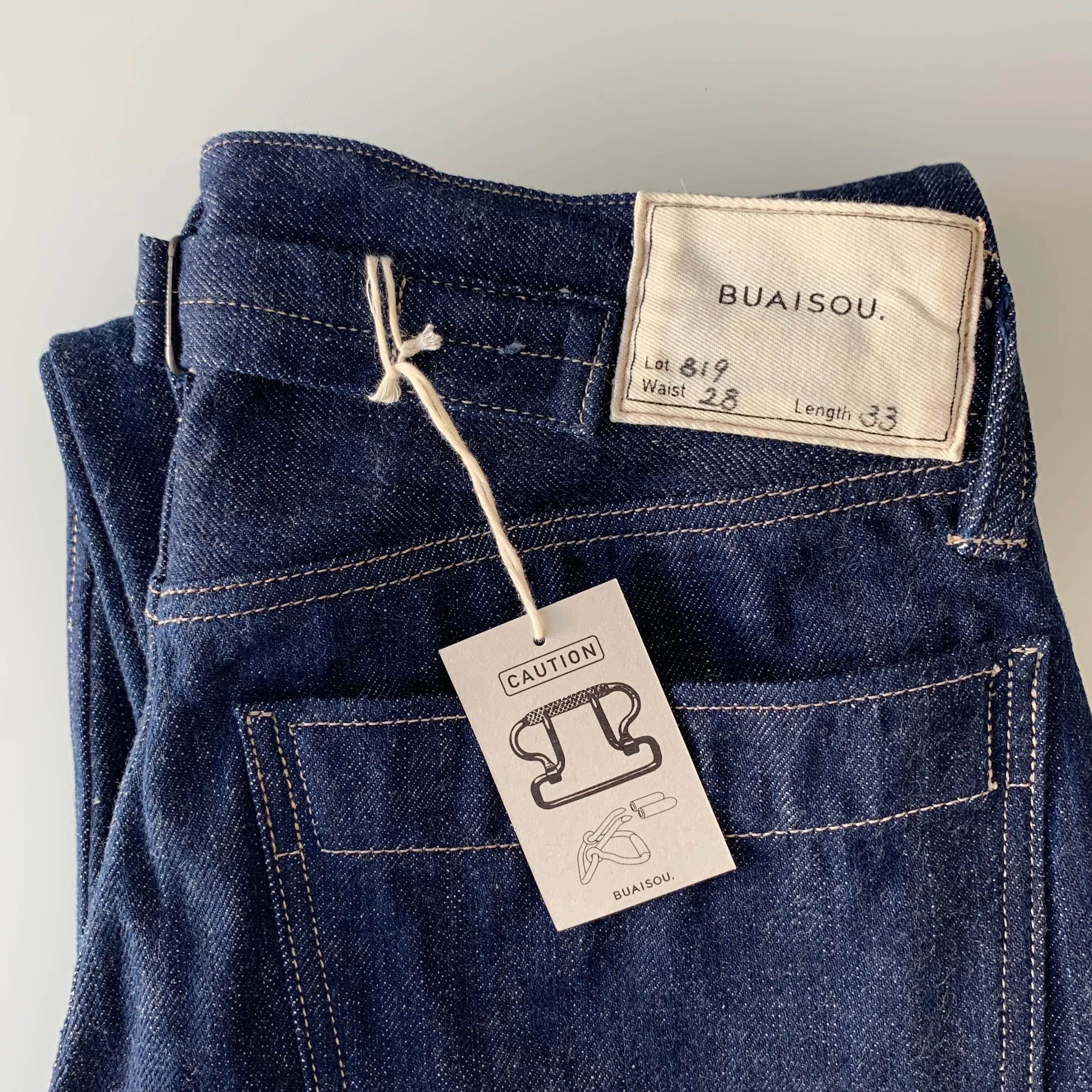 819 Denim 13.5oz Selvedge - Hi-Rise Wide Tapered - Sukumo Natural Indigo Hand-Dyed