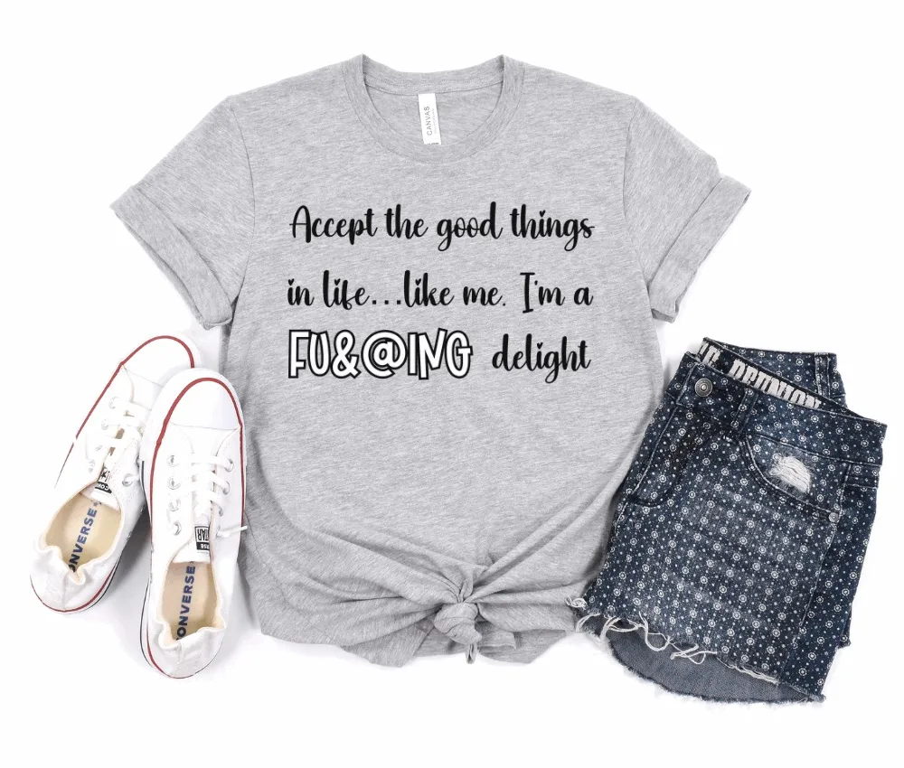 Accept the Good Things in Life Like Me I'm A Delight Sarcastic Shirt for Gift