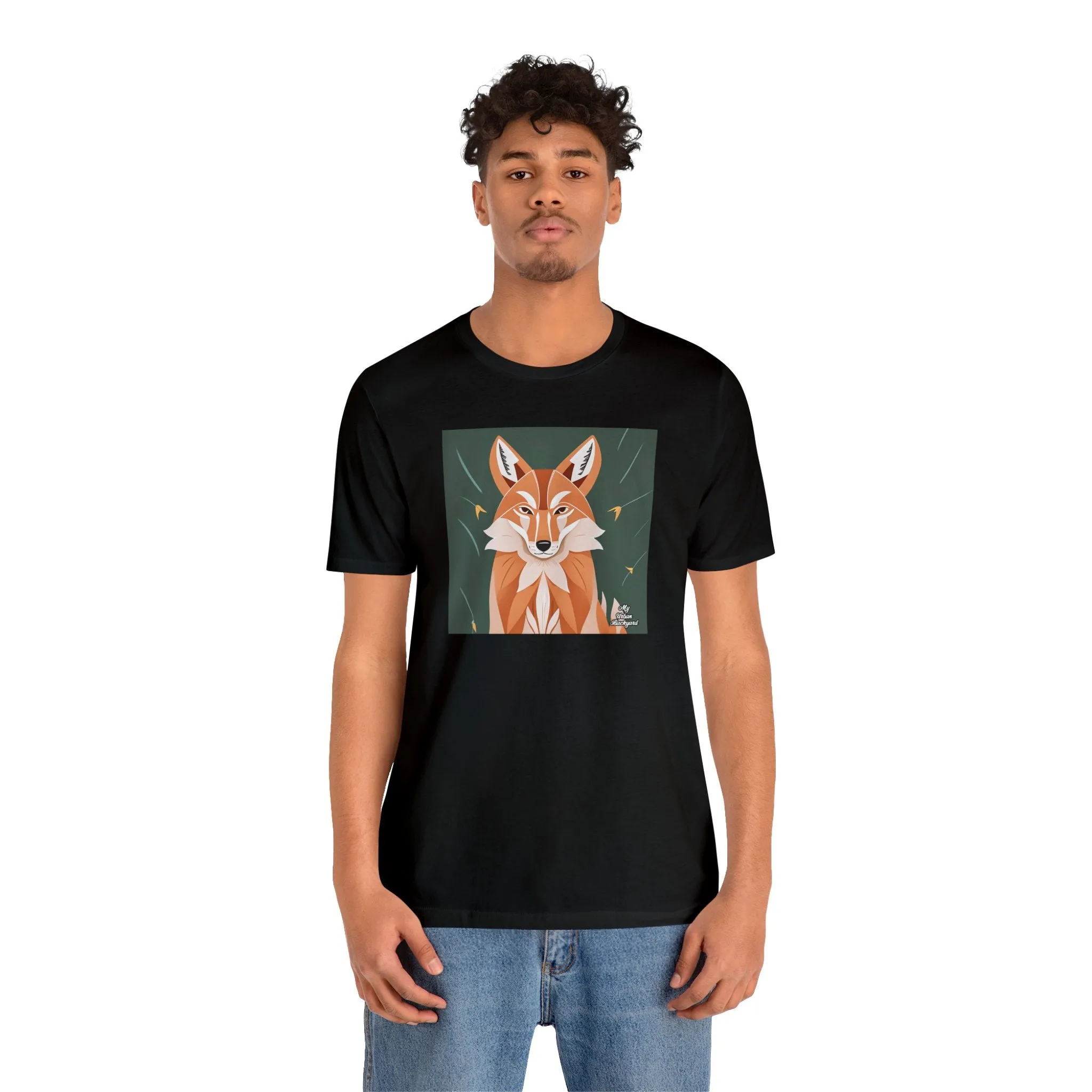 Art Deco Coyote, Soft 100% Jersey Cotton T-Shirt, Unisex, Short Sleeve, Retail Fit