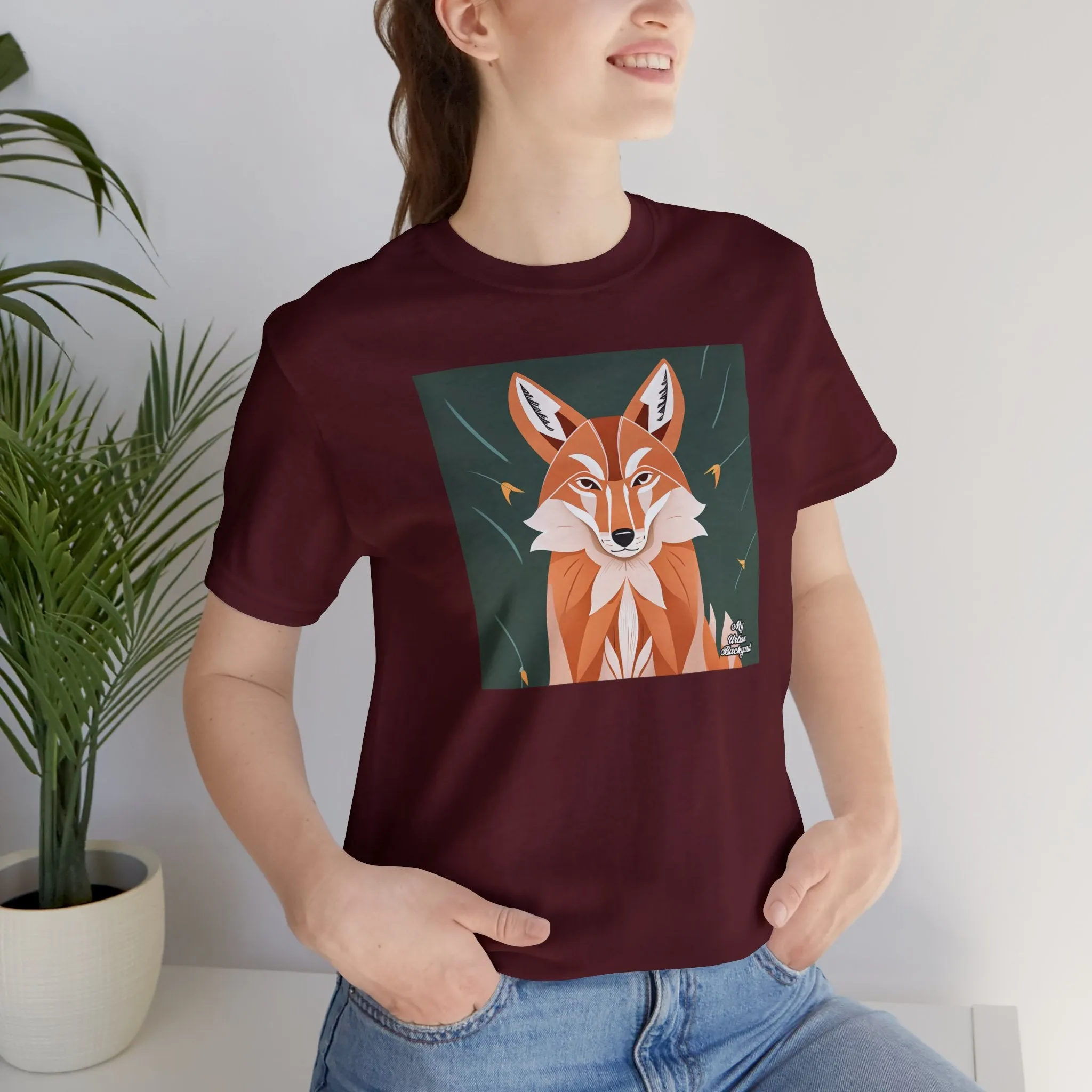 Art Deco Coyote, Soft 100% Jersey Cotton T-Shirt, Unisex, Short Sleeve, Retail Fit