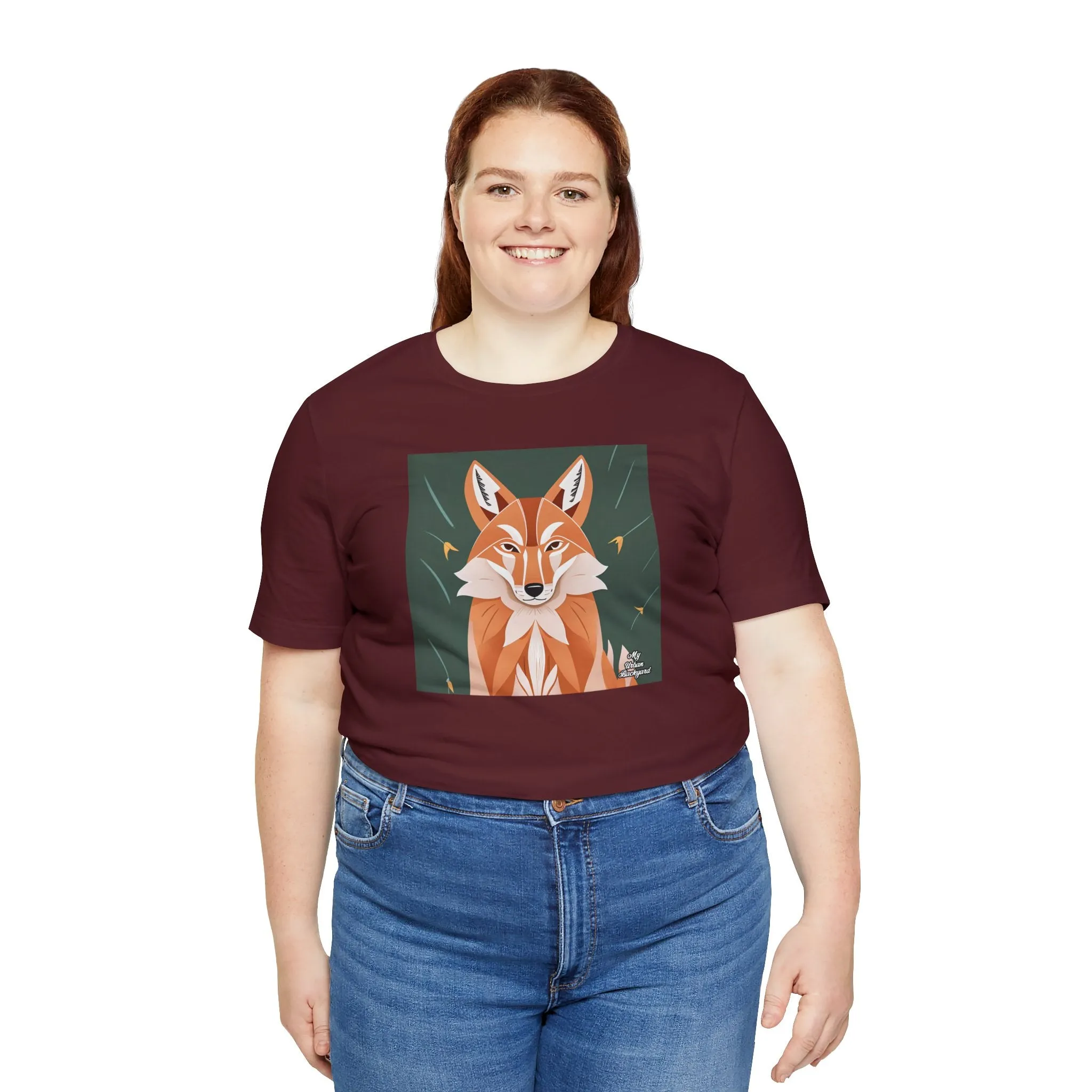 Art Deco Coyote, Soft 100% Jersey Cotton T-Shirt, Unisex, Short Sleeve, Retail Fit