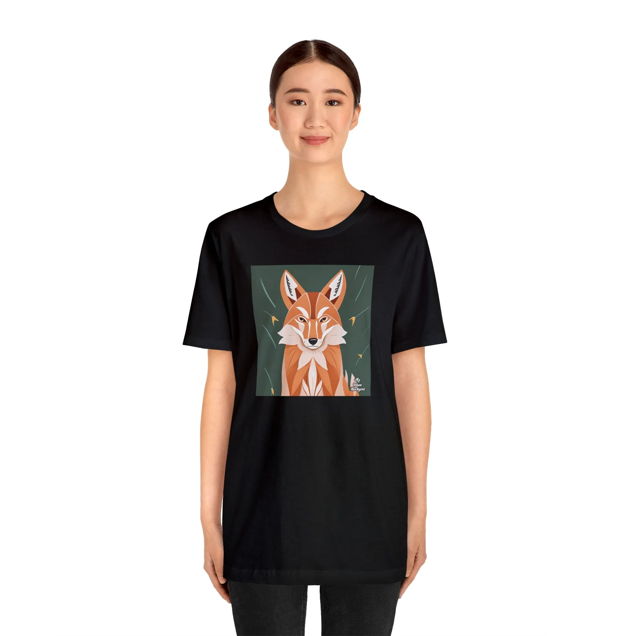 Art Deco Coyote, Soft 100% Jersey Cotton T-Shirt, Unisex, Short Sleeve, Retail Fit