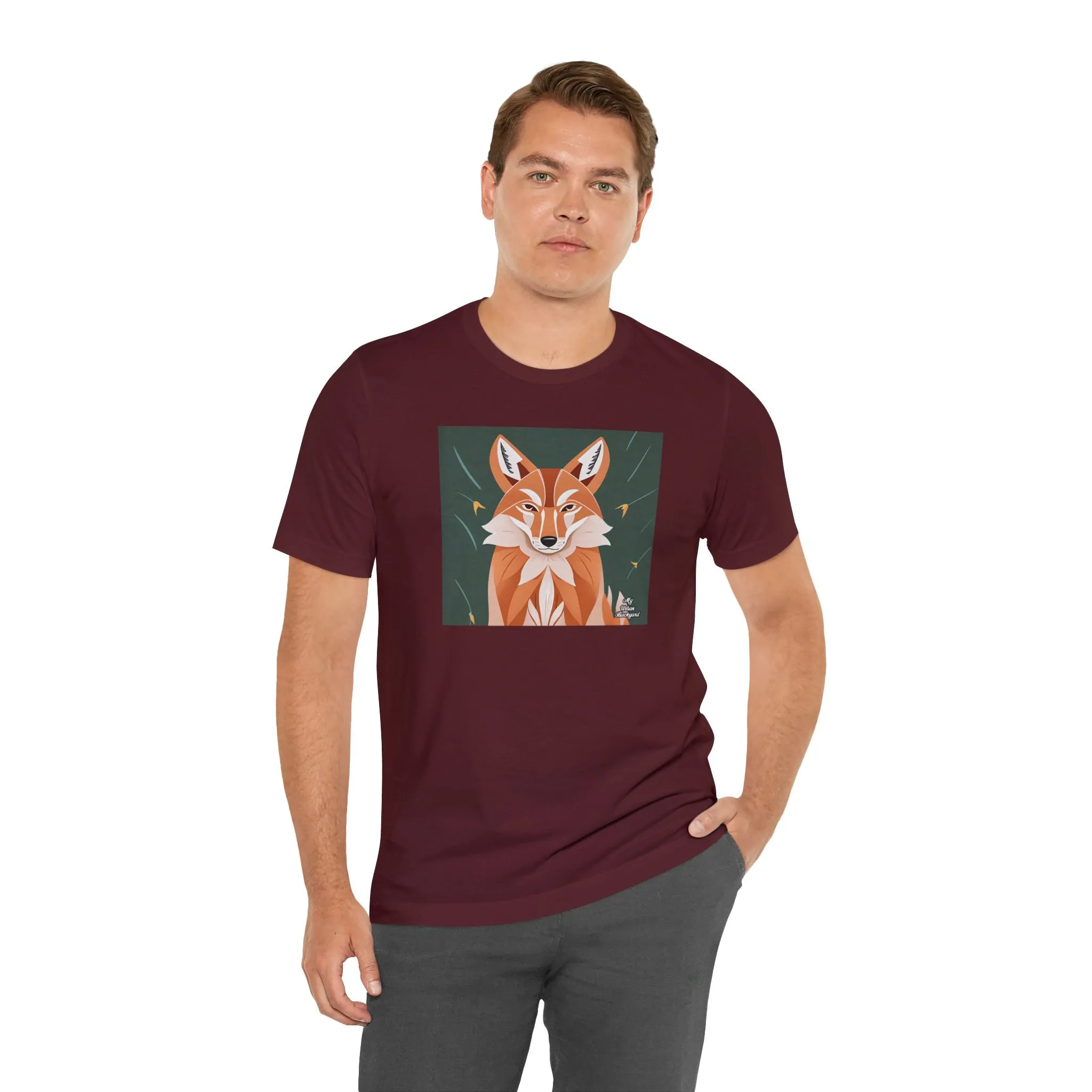 Art Deco Coyote, Soft 100% Jersey Cotton T-Shirt, Unisex, Short Sleeve, Retail Fit