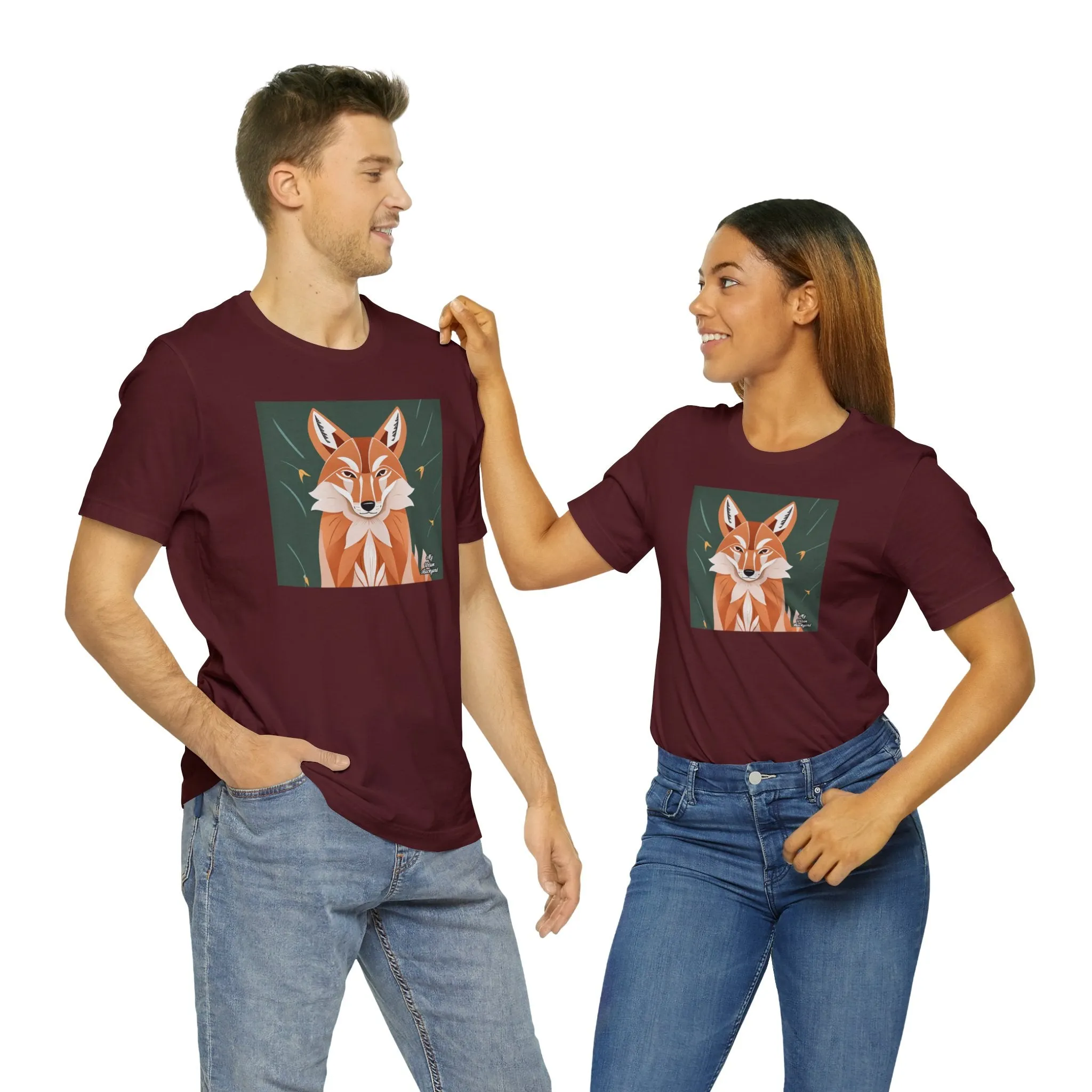 Art Deco Coyote, Soft 100% Jersey Cotton T-Shirt, Unisex, Short Sleeve, Retail Fit