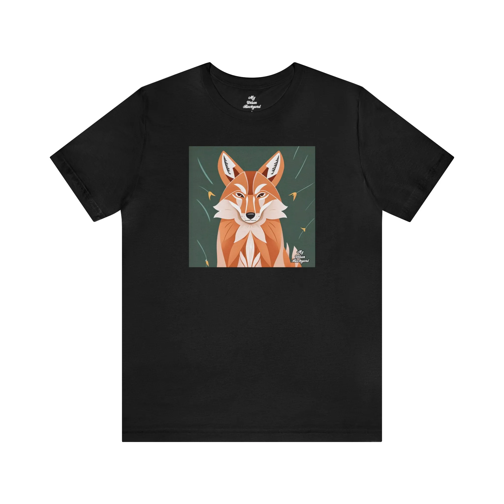 Art Deco Coyote, Soft 100% Jersey Cotton T-Shirt, Unisex, Short Sleeve, Retail Fit