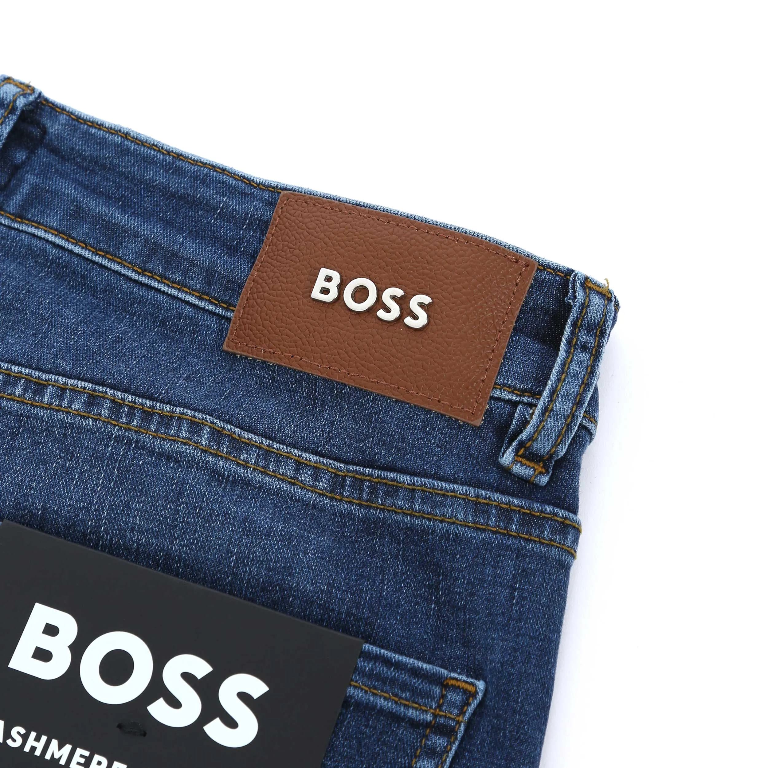 BOSS H Delaware Jean in Mid Blue Wash