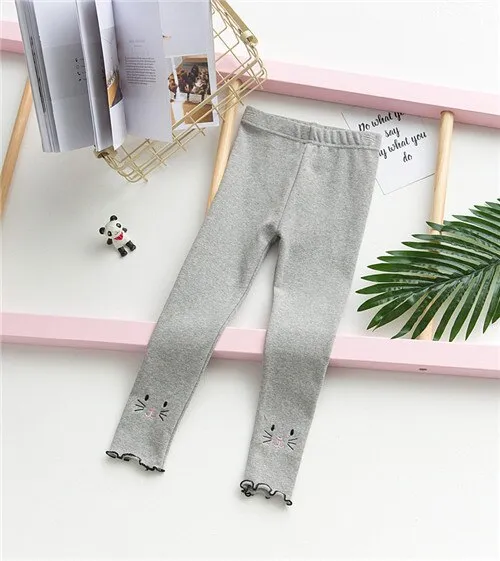 Cartoon Cat Kids Girls Leggings Cotton Leggings for Girls Casual Children's Girl Pantyhose Autumn Winter Style Age for 2-7 years