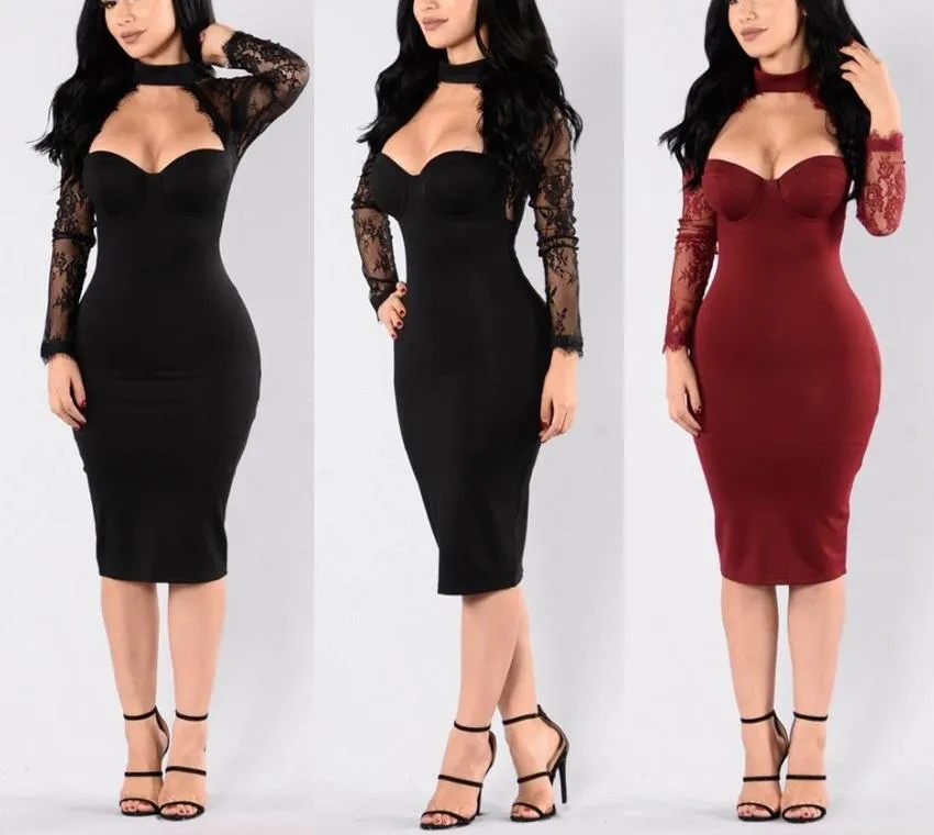 Choker Pencil women Dress