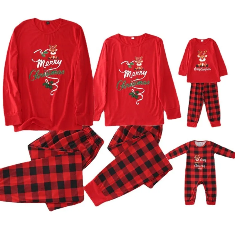 Christmas Pajamas Matching Family Pyjamas Clothes  Mother Daughter Set Kids Sleepwear