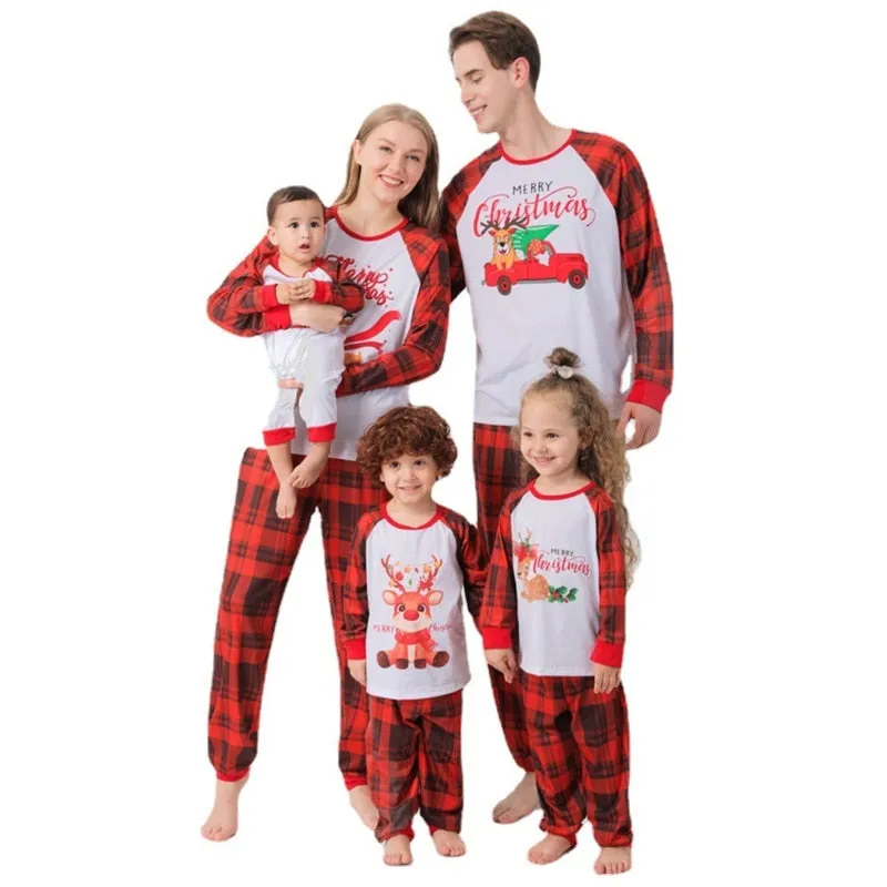 Christmas Pajamas Matching Family Pyjamas Clothes  Mother Daughter Set Kids Sleepwear