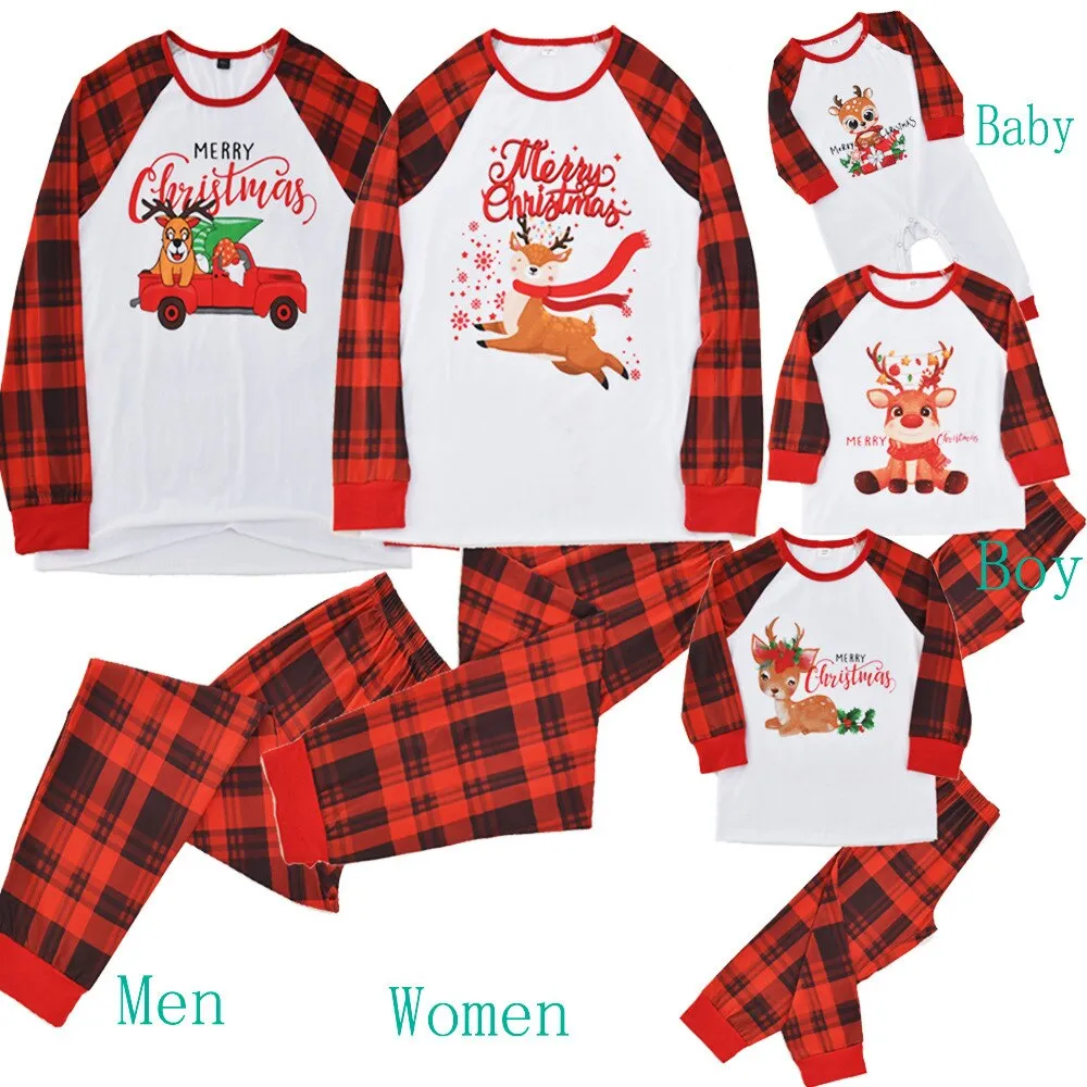 Christmas Pajamas Matching Family Pyjamas Clothes  Mother Daughter Set Kids Sleepwear