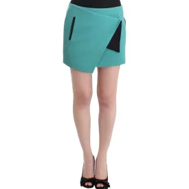 Costume National Chic Wraparound Mini Skirt in Blue