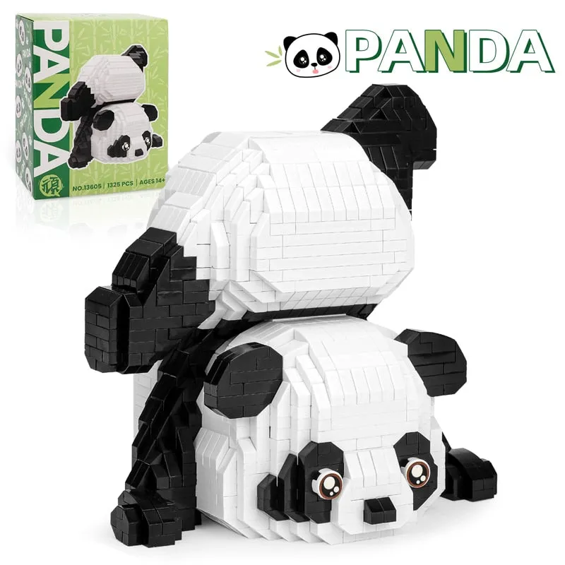 Creative MINI Chinese Style Animal Panda Building Block MOC Hobbyhorse Panda Home Decoration Bricks Boys Children Kids Gifts