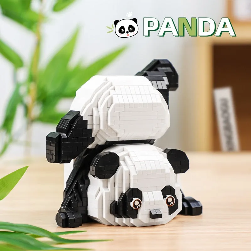 Creative MINI Chinese Style Animal Panda Building Block MOC Hobbyhorse Panda Home Decoration Bricks Boys Children Kids Gifts