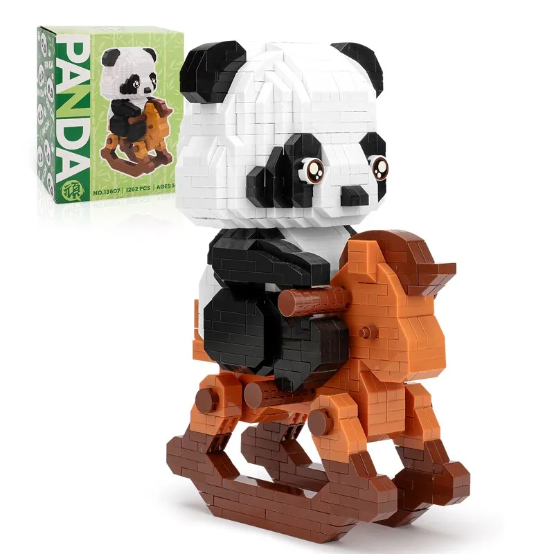 Creative MINI Chinese Style Animal Panda Building Block MOC Hobbyhorse Panda Home Decoration Bricks Boys Children Kids Gifts