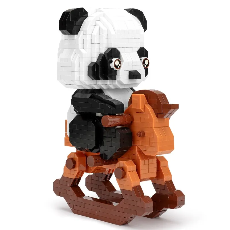 Creative MINI Chinese Style Animal Panda Building Block MOC Hobbyhorse Panda Home Decoration Bricks Boys Children Kids Gifts