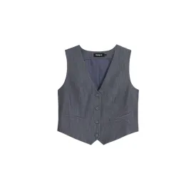 Desigual Gray Polyester Vest