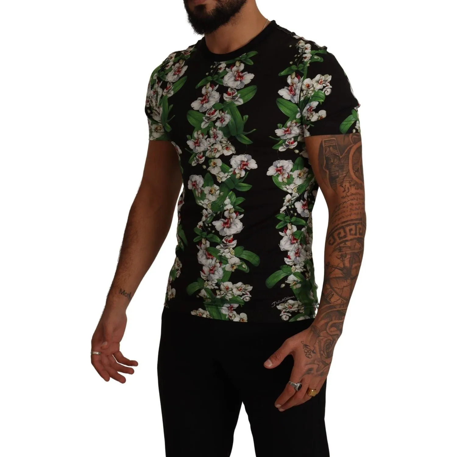 Dolce & Gabbana Elegant Floral Crewneck Tee for Men