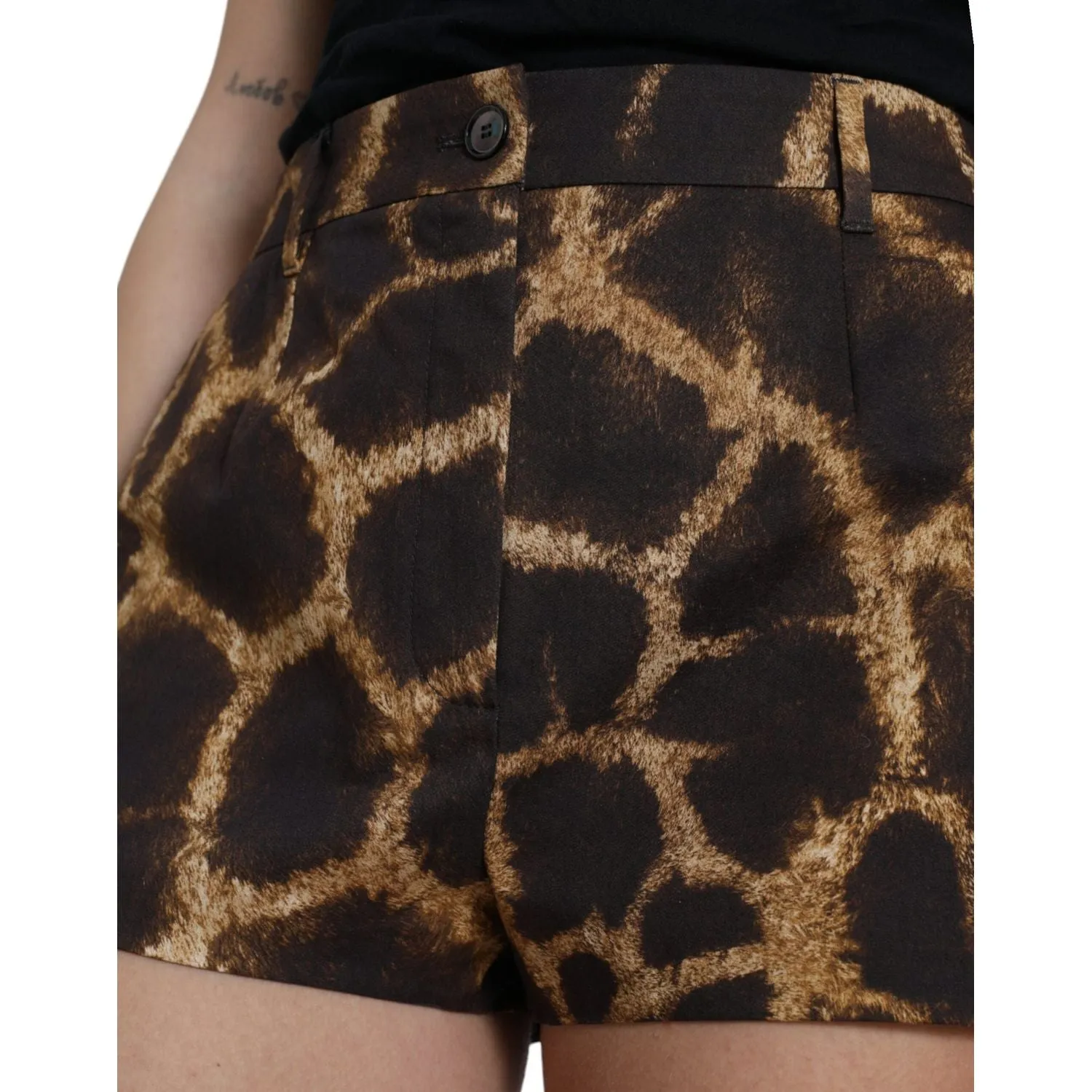 Dolce & Gabbana High Waist Giraffe Print Shorts