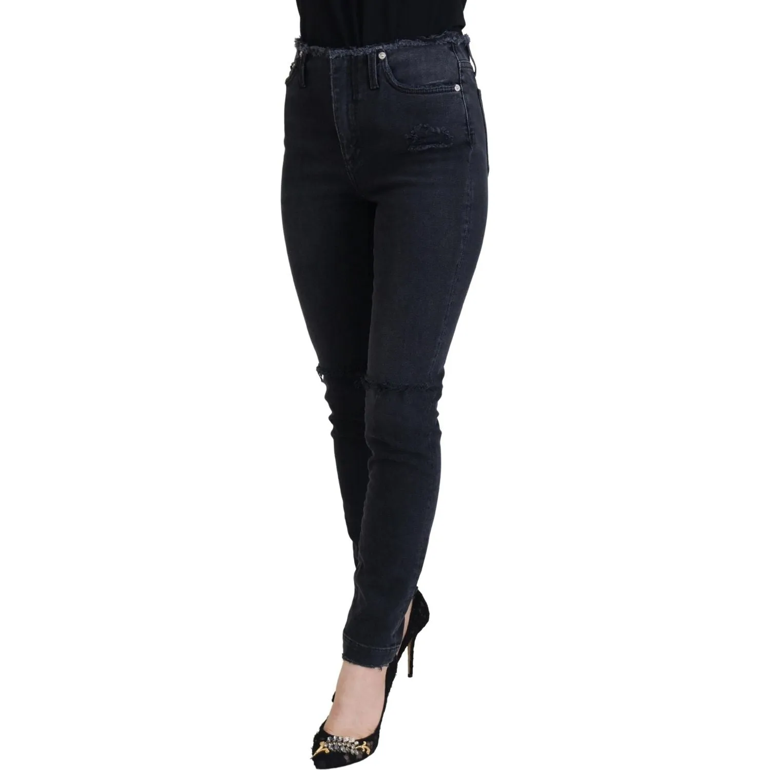 Dolce & Gabbana Sleek Black Denim Pants - Italian Couture