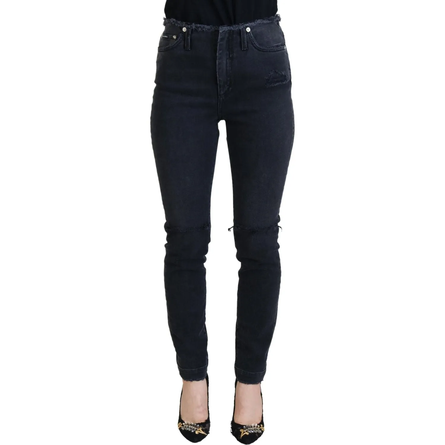 Dolce & Gabbana Sleek Black Denim Pants - Italian Couture