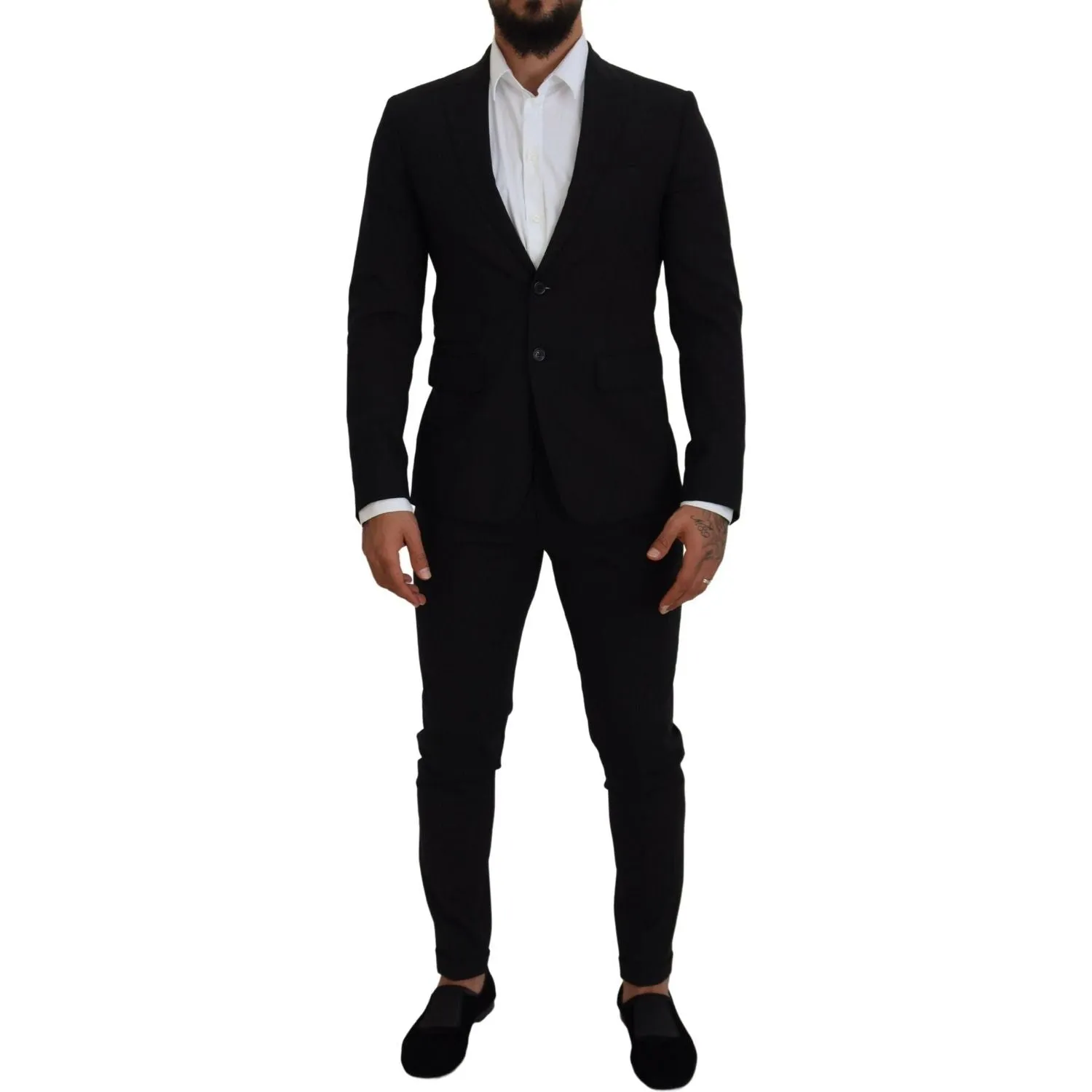 Dsquared² Black Wool Single Breasted 2 Piece LONDON Suit