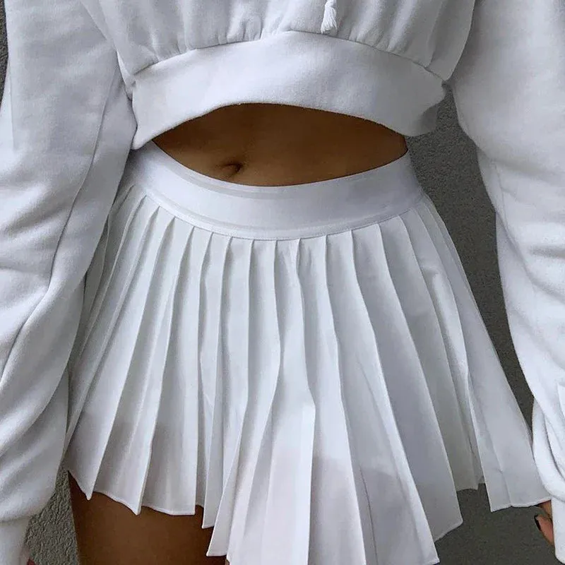 Embroidered Pleated Mini Skirt for Summer Tennis