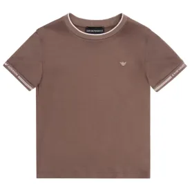 Emporio Armani Kids Lyocell Blend Khaki T-Shirt