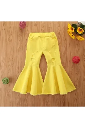 Fashion hole children jeans pants for girls