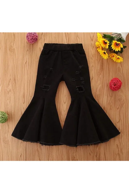 Fashion hole children jeans pants for girls