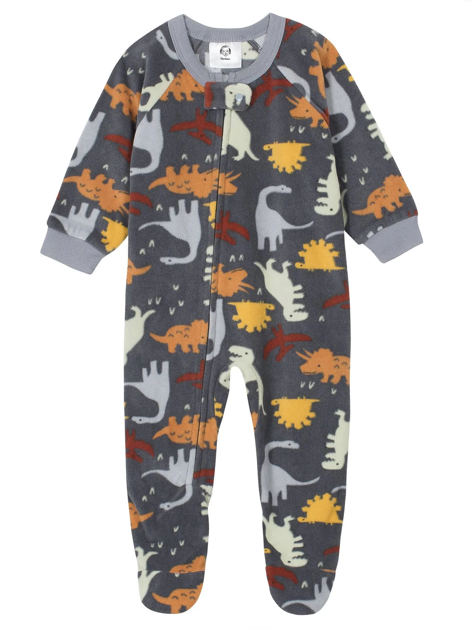 Gerber® 2-Pack Baby Boys Trucks & Dinos Fleece Pajamas