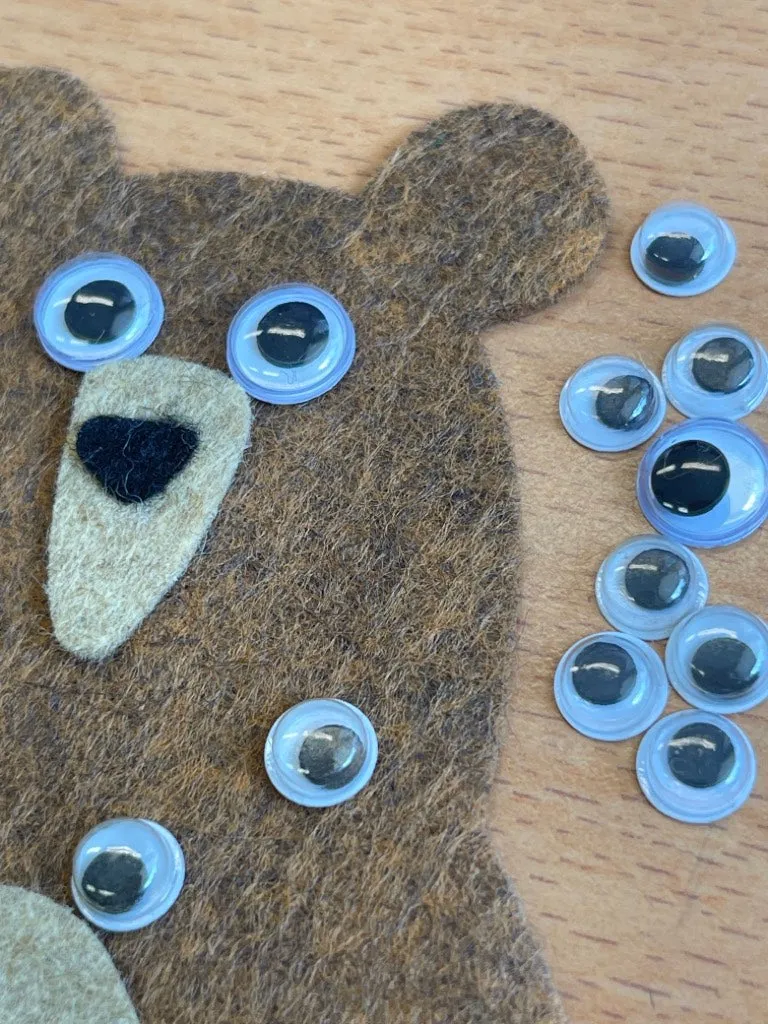 Glue on Cartoon Googly Eyes - Assorted sizes - Pack of 30 Eyes