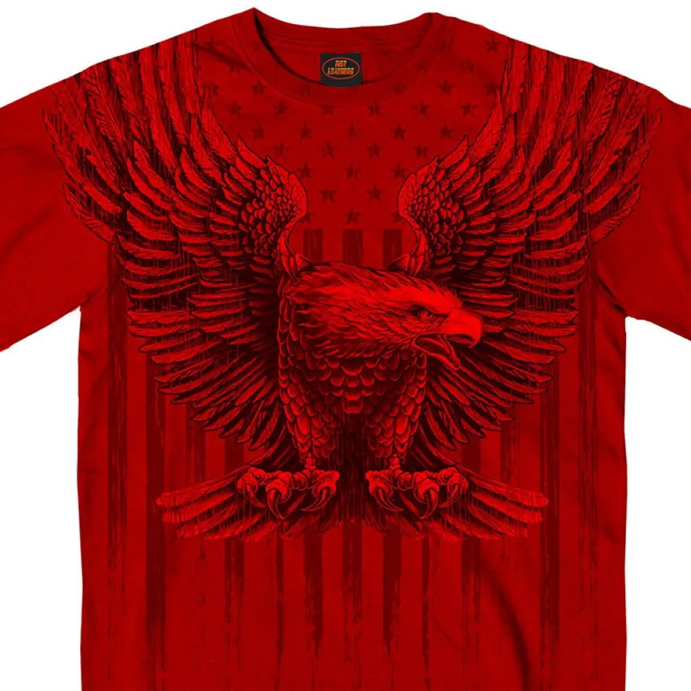 Hot Leathers GMS1482 Men’s Short Sleeve Upwing Eagle Red Cardinal