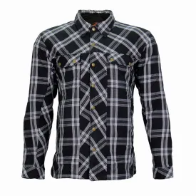 Hot Leathers JKM3002 Men's  Black and White Armored Flannel Jacket