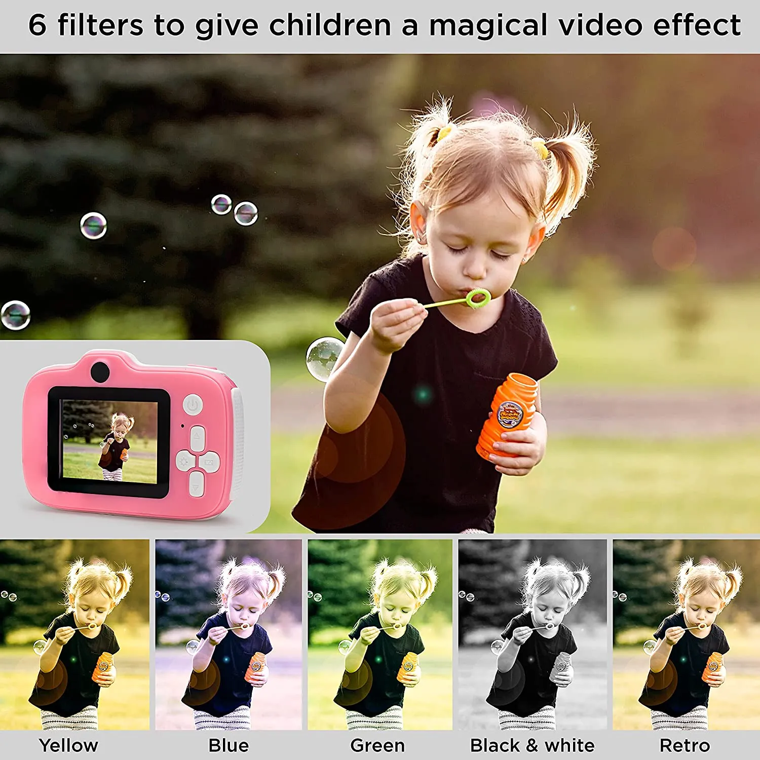 Kids Camera HD Digital Camcorder, Christmas Pink Birthday Gift for Girls