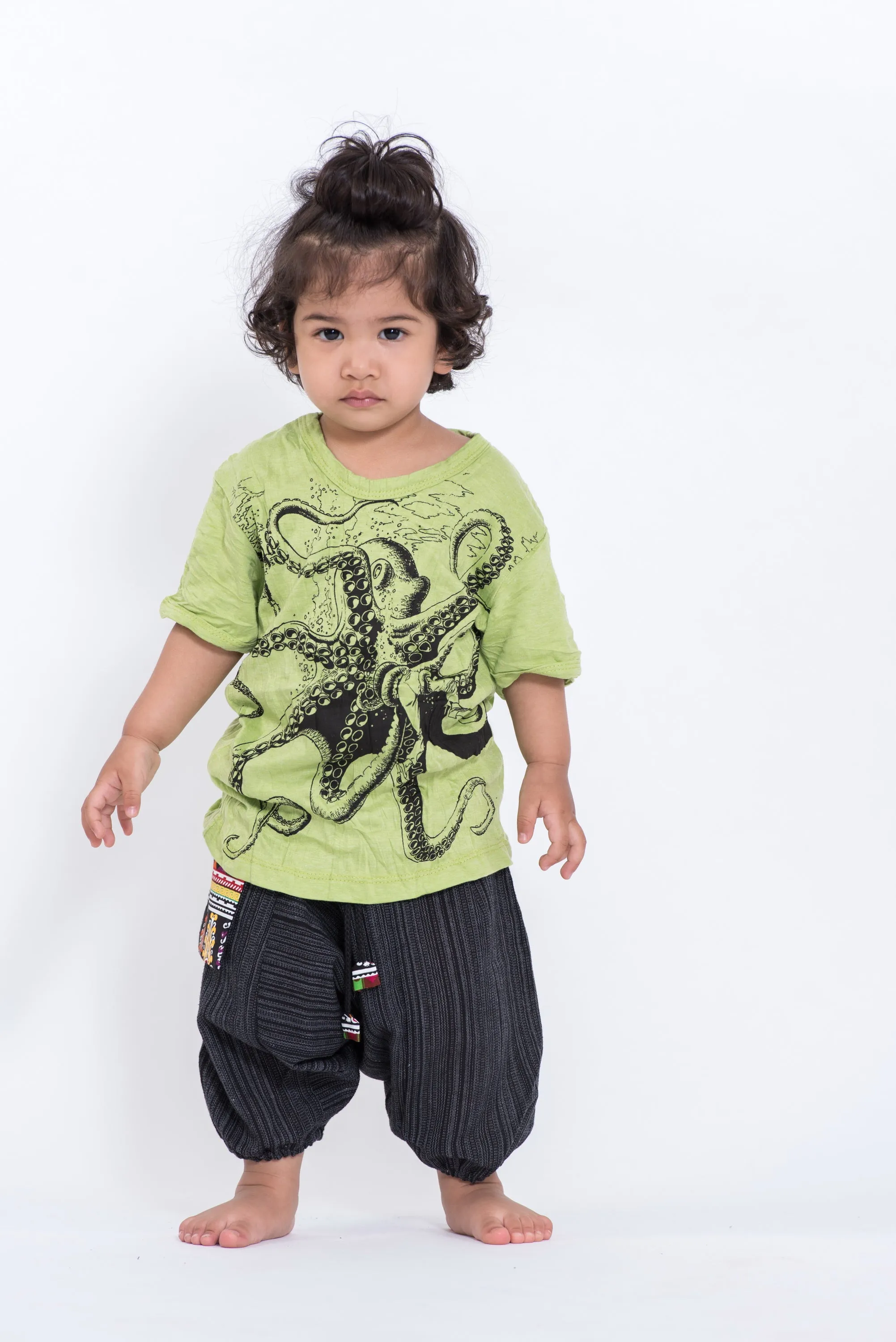 Kids Octopus T-Shirt in Lime