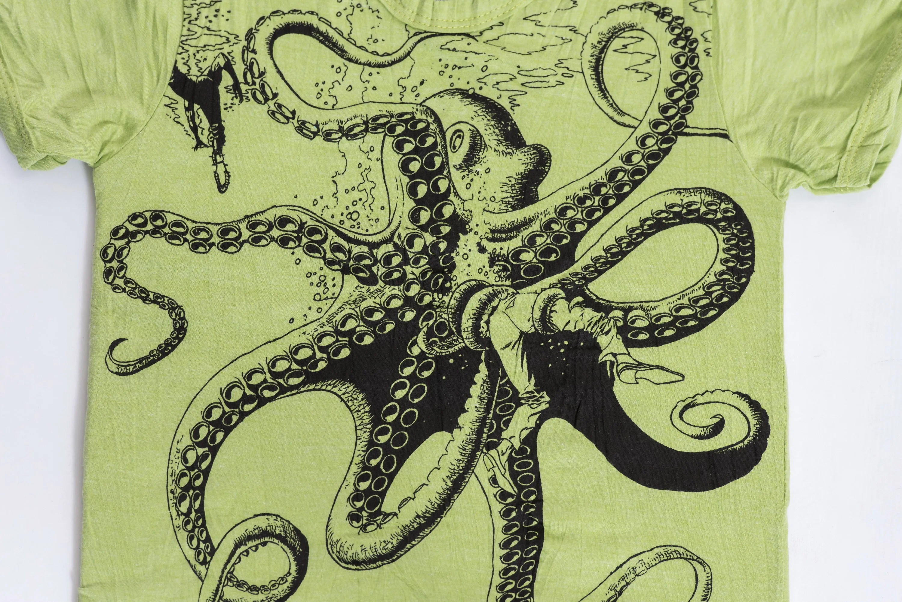 Kids Octopus T-Shirt in Lime