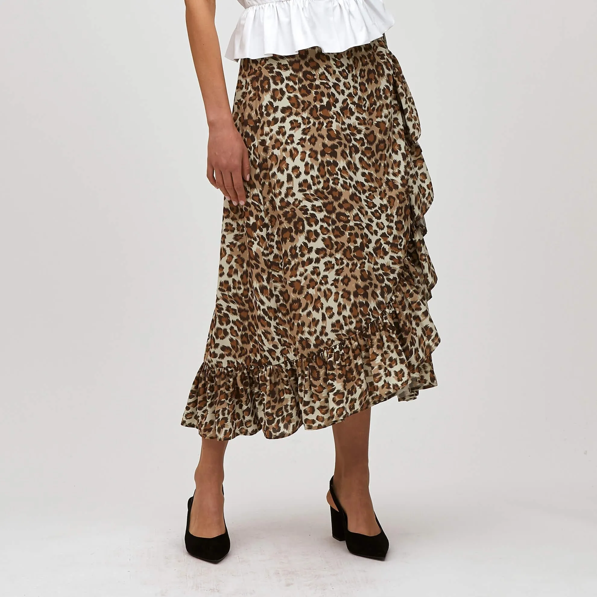 Leopard Wrap Maxi Skirt