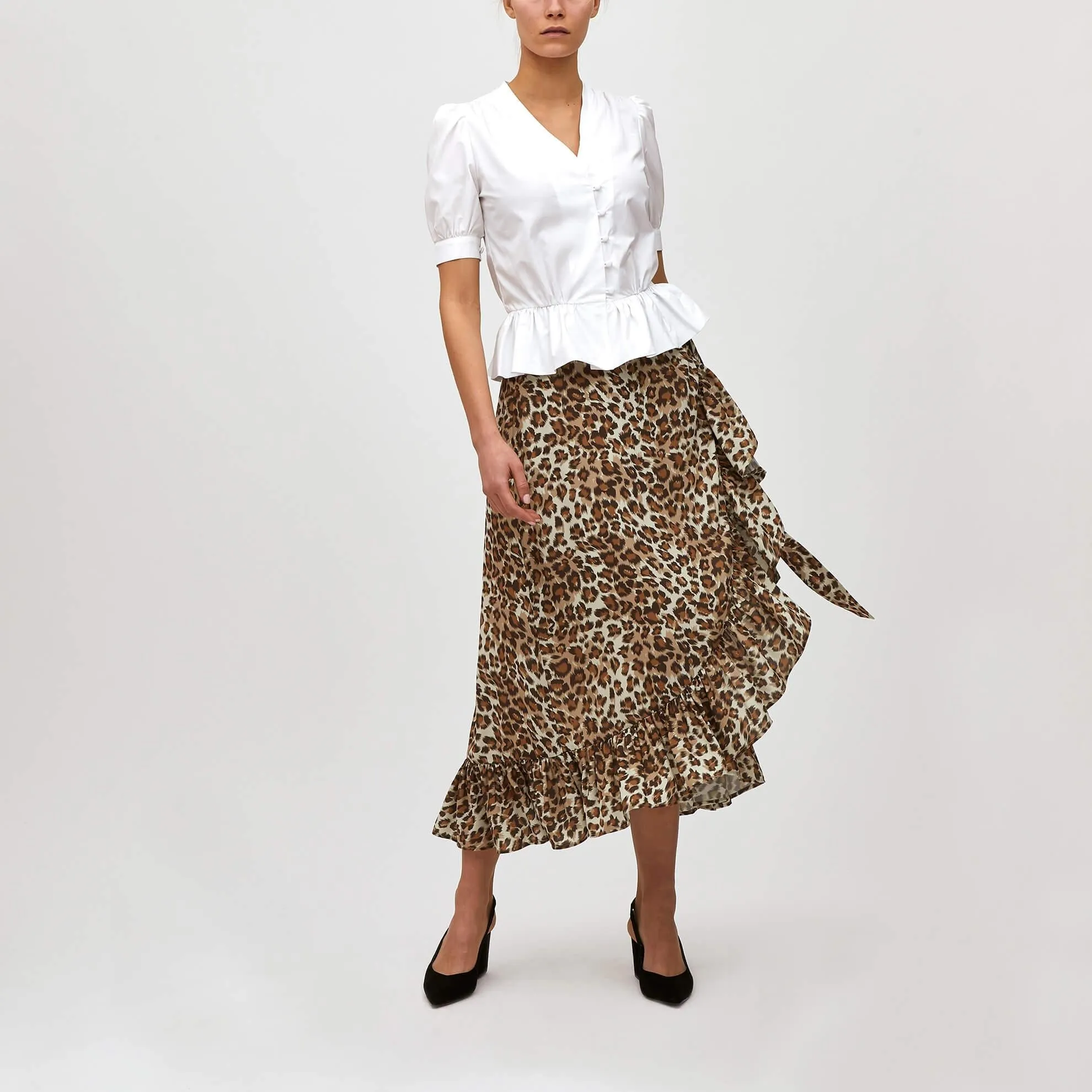 Leopard Wrap Maxi Skirt