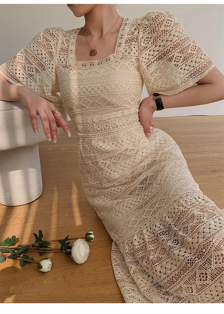 Liliana Crochet Midi Dress