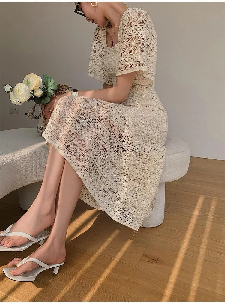 Liliana Crochet Midi Dress