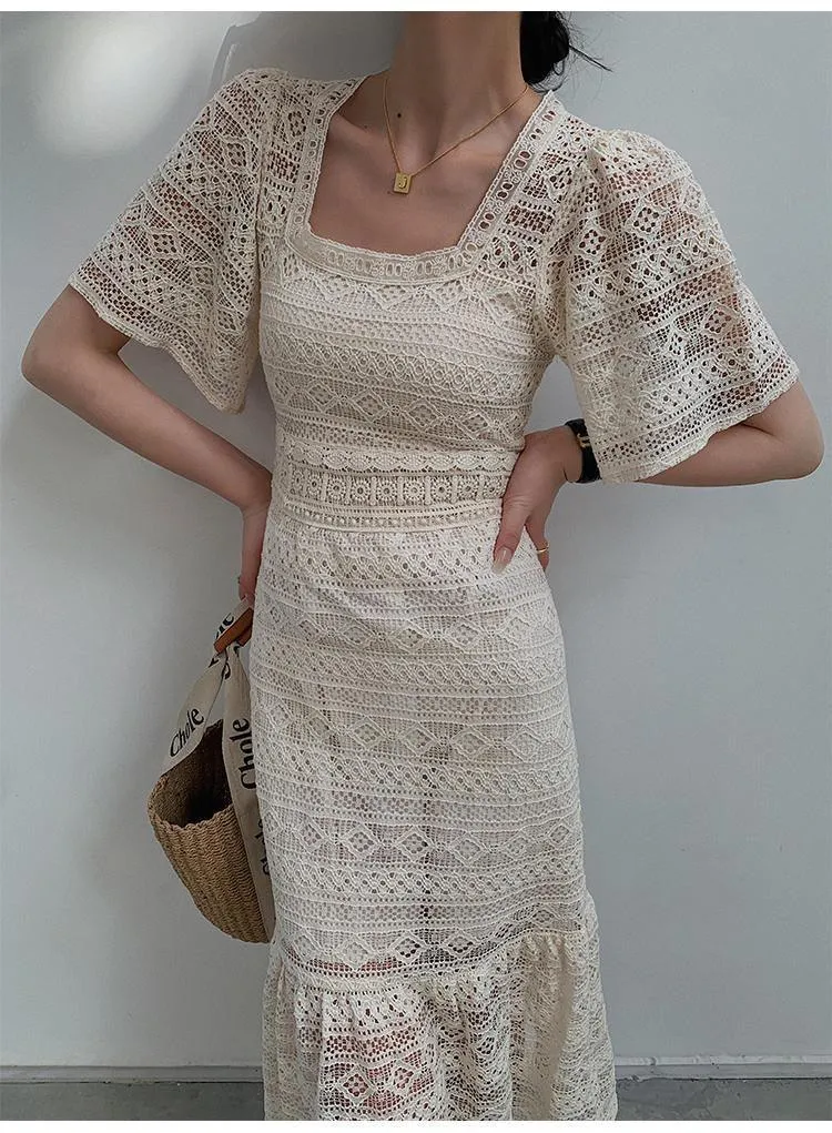 Liliana Crochet Midi Dress