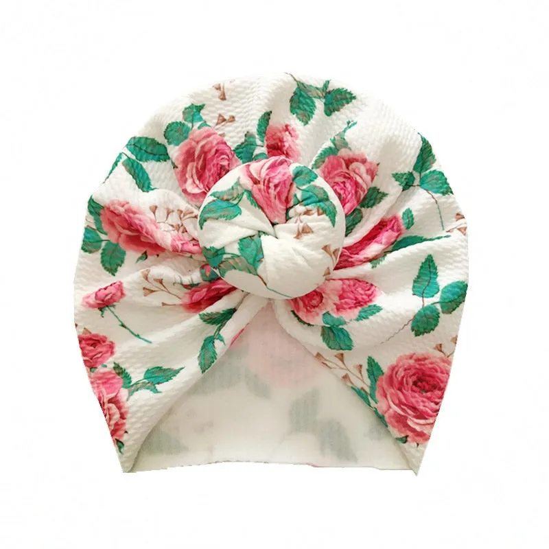 Lovely Flower Baby Hat Soft Baby Girl Hat Turban Spring Infant Toddler Newborn Baby Cap Bonnet Headwraps Kids Hat Beanies