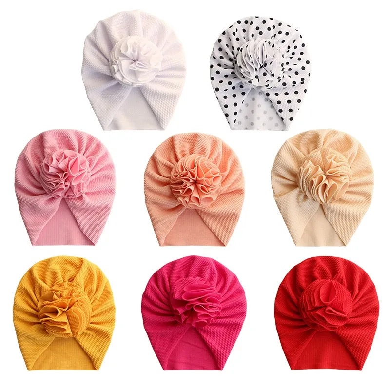 Lovely Flower Baby Hat Soft Baby Girl Hat Turban Spring Infant Toddler Newborn Baby Cap Bonnet Headwraps Kids Hat Beanies